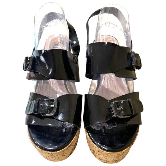 Bucco Capensis Black Platform Open Toe Sandals Size 10 - Picture 7 of 14